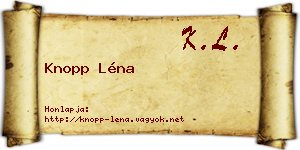 Knopp Léna névjegykártya